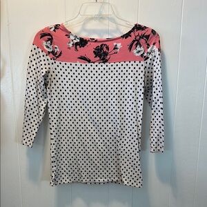 Elle Floral and Polka Dot Women's Top